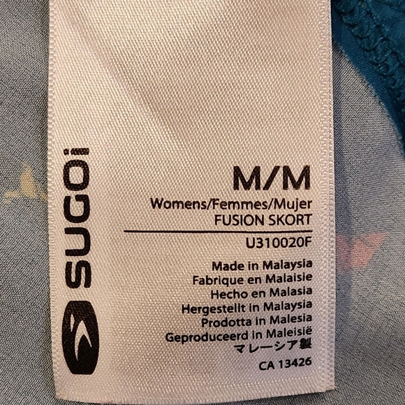 SUGOI Women's Fusion Skort size medium teal with origami print - Picture 14 of 16